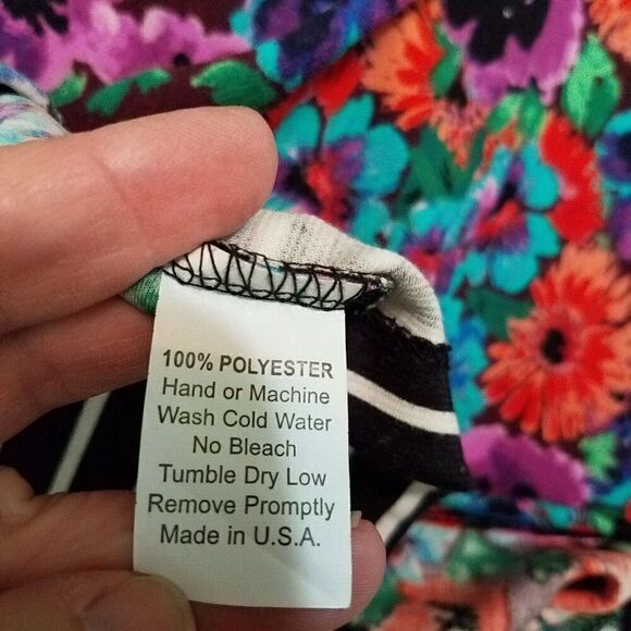 Passion Fruit Medium Multicolor Floral Stripe Knee Length Skirt Sz M Fun Casual - Picture 6 of 11